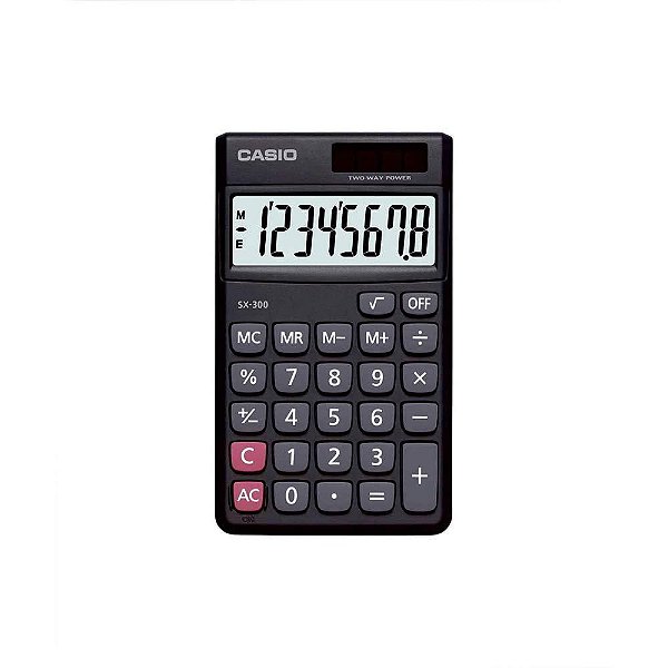 Calculadora de Bolso Casio 8 Dígitos SX-300 - Preta