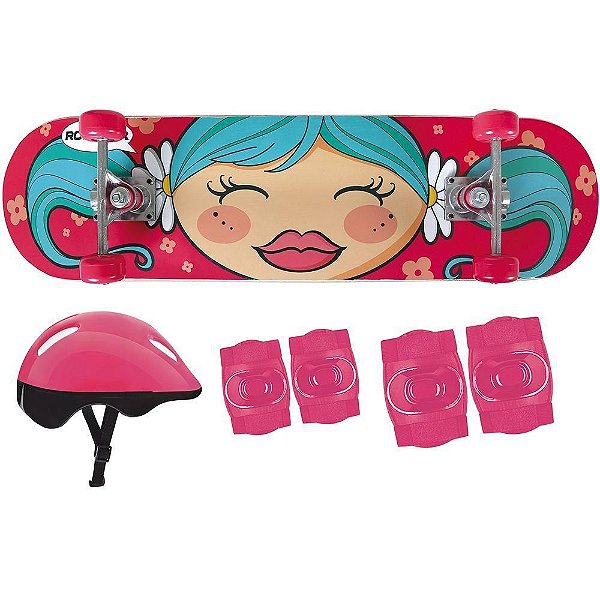 Kit Skate Infantil Mor Feminino 40600202 - Pink