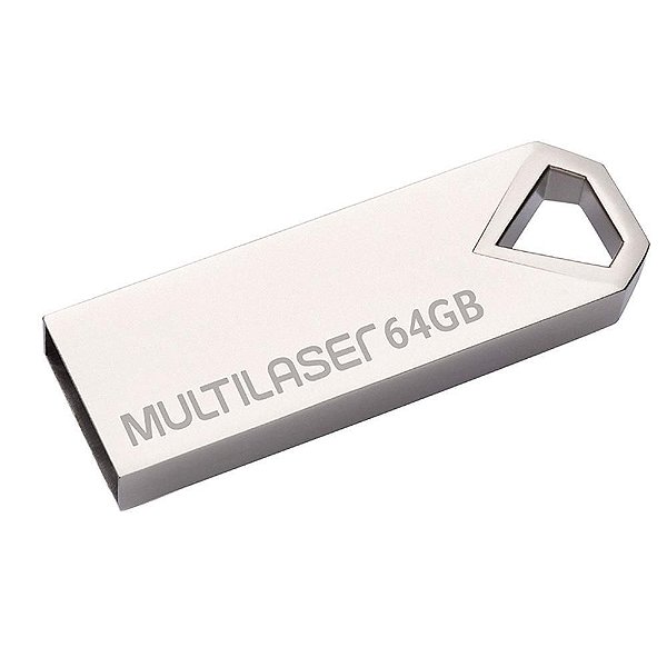 Pen Drive Multilaser Diamond 64GB Metálico PD852 - Prata