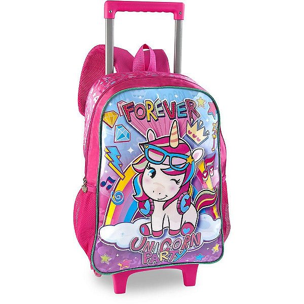 Mochila Unicorn Party Clio com Rodas UN2035K - Pink