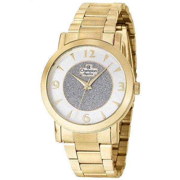 Kit Relógio Feminino Champion CN25136W - Dourado