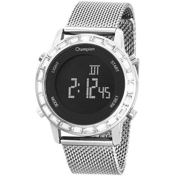 Relógio Feminino Champion Digital Led CH48117T- Prata