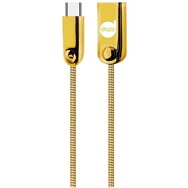 Cabo de Metal USB Dazz Tipo C 91 cm Dourado - 6013820