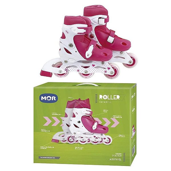 PATINS INLINE INFANTIL TXT ENERGY REGULÁVEL - PRETO/ROSA