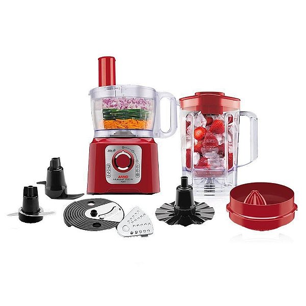 Multiprocessador Arno Multichef 7 em 1 MP74 Vermelho - 127V