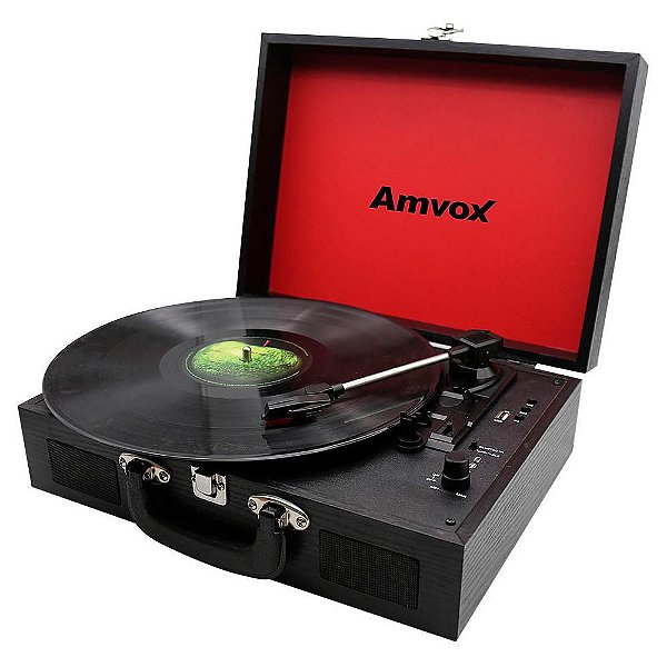 Vitrola Amvox Case em Madeira USB 20W AVT1199 Preta - Bivolt