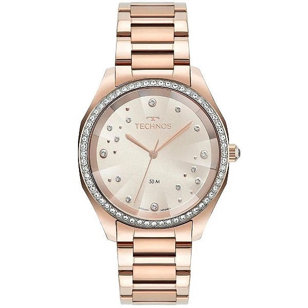 Relógio Feminino Elegance Crystal Technos 2036MMH/1T - Rosê