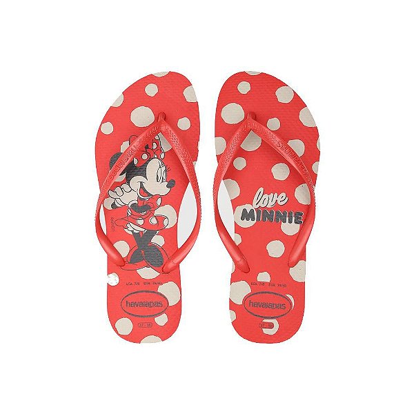 Chinelo Havaianas Slim Disney Vermelho - 33/34