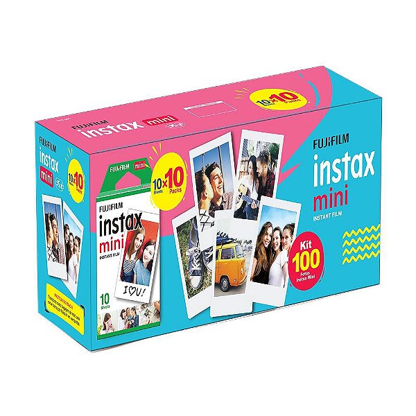 Kit Fujifilm Papel Fotográfico Instax Mini - 100un