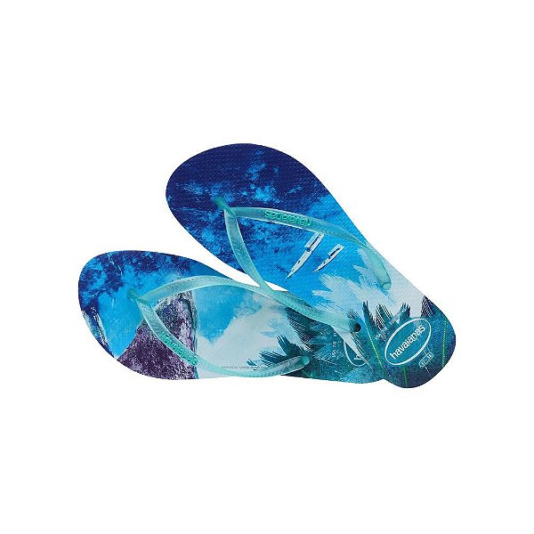 Chinelo Havaianas Slim Paisage Azul Céu - 37/38