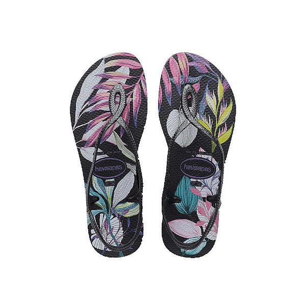 Chinelo Havaianas Luna Print Preto/Cinza - 37/38