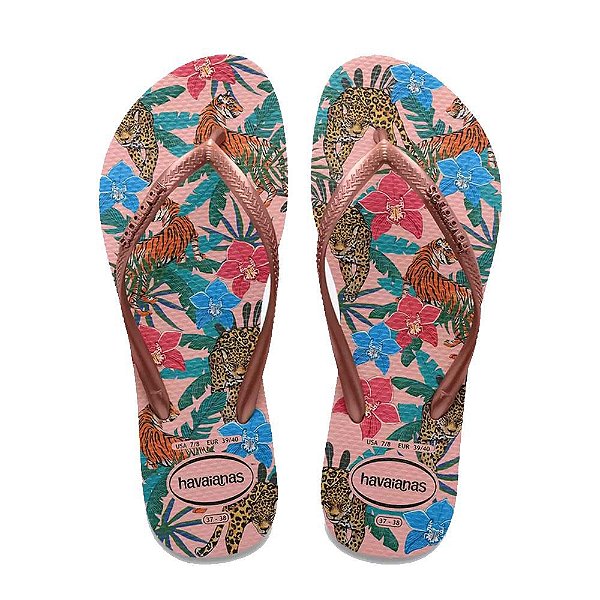 Chinelo Havaianas Slim Tropical Rosa Ballet - 39/40