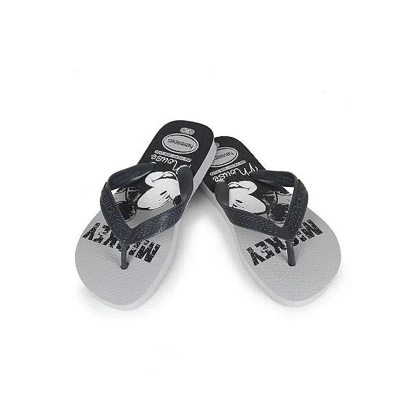 Chinelo Havaianas Top Disney Mickey Mouse Cinza Gelo - 27/28
