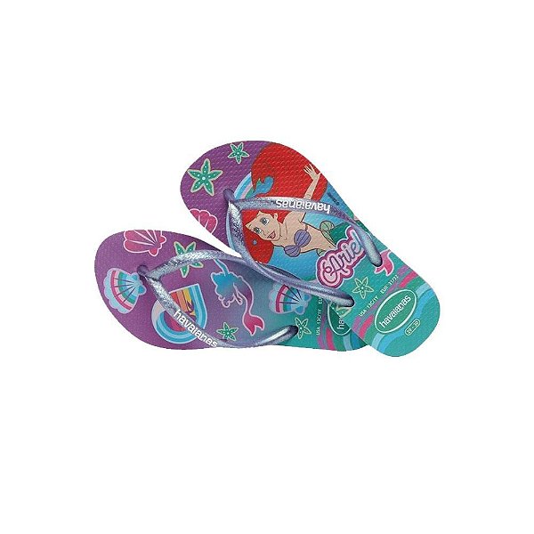 Chinelo Havaianas Kids Slim Princess Lilás Calmo - 25/26