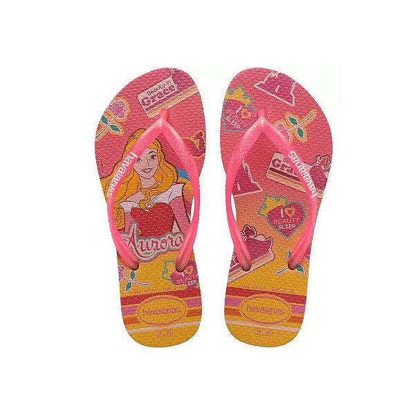 Chinelo Havaianas Kids Slim Princess Rosa Flux - 29/30