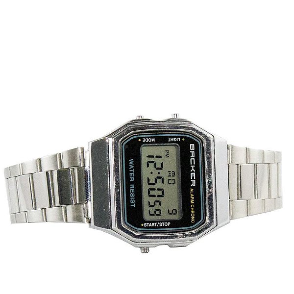 SEMINOVO - Relógio Masculino Backer 15001453M Digital Prata