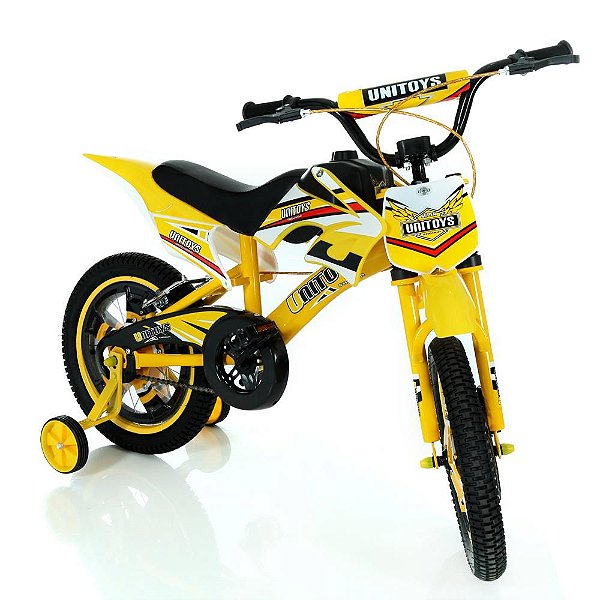 Bike Moto Cross Unitoys Aro 16 Amarelo - Ref.1173