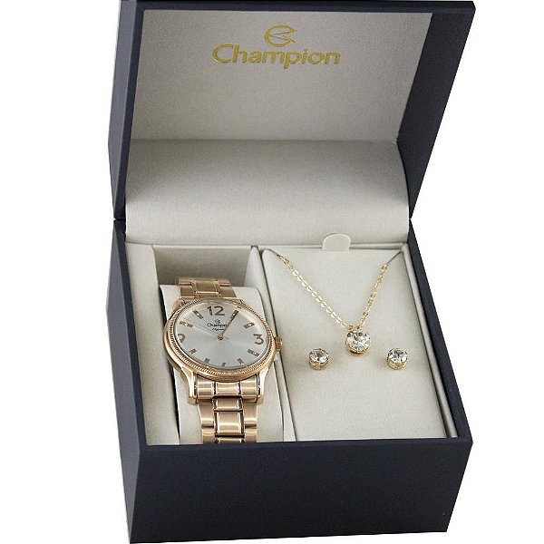 Kit Relógio Feminino Champion CN25832B Analógico - Rosé