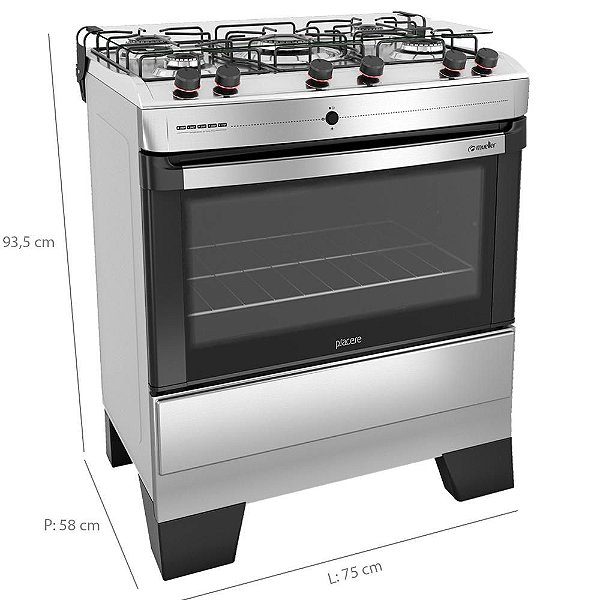 Fogão Mueller 5 Bocas Piacere Automático 601230004 - Inox