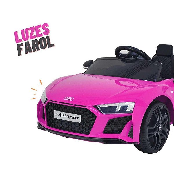 Mini Carro Elétrico 12v Audi R8 Spyder Rosa BW123RS