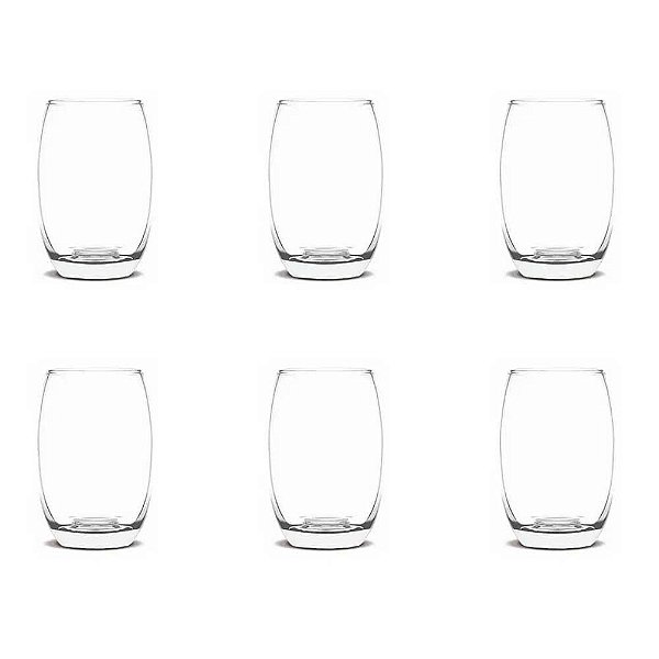 Jogo com 6 Copos de Vidro Nadir SM Aruba 465ml