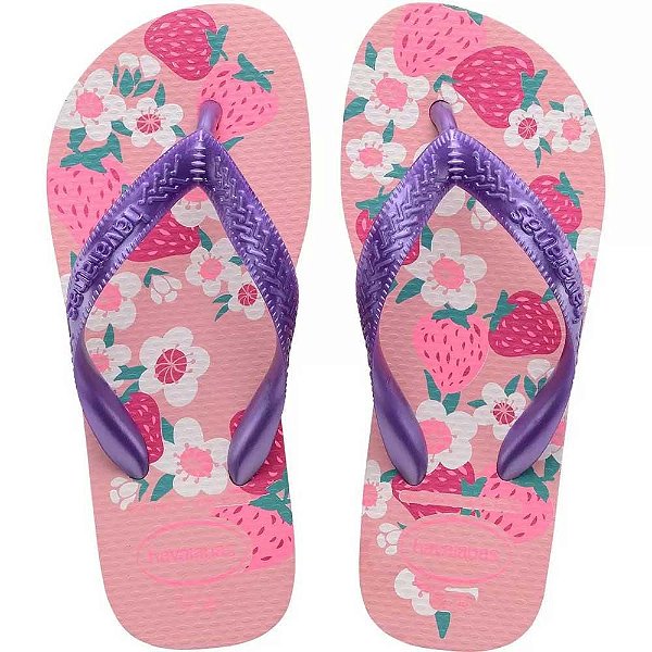 Chinelo Havaianas Kids Flores FC Rosa Macaron - 29/30