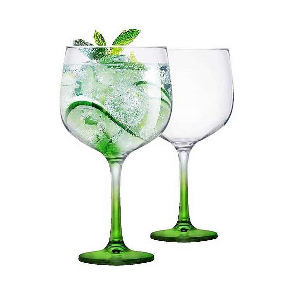 Jogo Com 2 Taças de Gin e Tônica 705ml Ruvolo - Verde