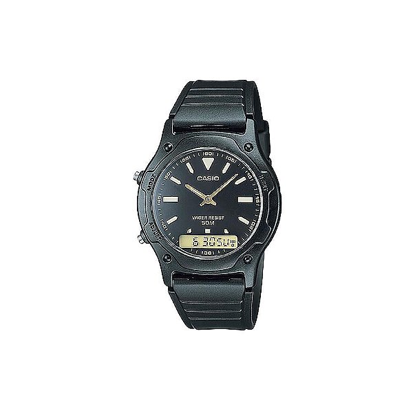 Relógio Casio Digital-Analógico Unissex AW-49HE-1AVDF - Preto