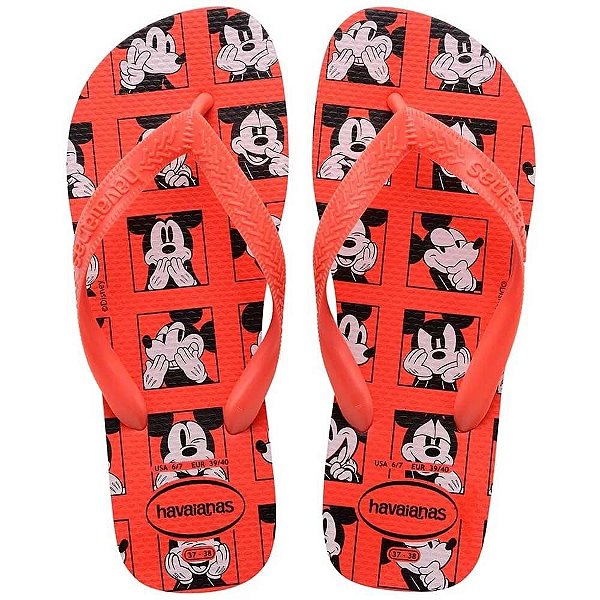 Chinelo Havaianas Top Disney Vermelho Crush - 37/38