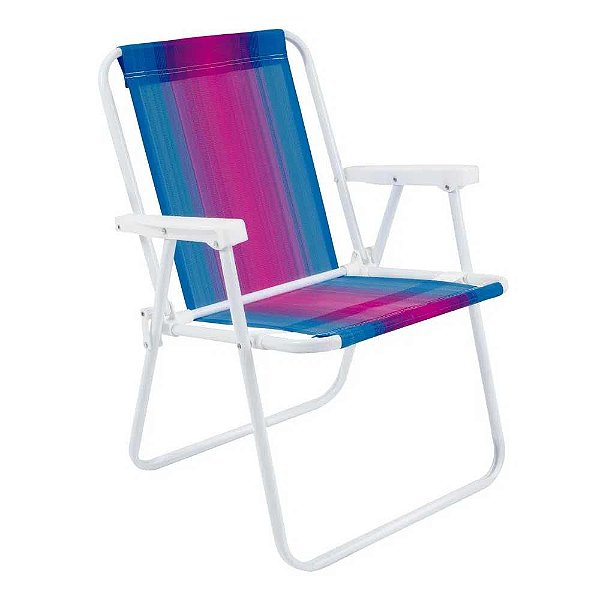Cadeira Alta Mor Azul/Roxo/Rosa Aço Ref.2002