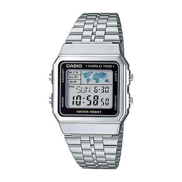 Relógio Masculino Casio Digital A500WA-1DF-SC Prata