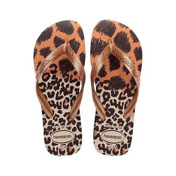 Chinelo Havaianas Top Animals Bege Palha/Rosé - 39/40