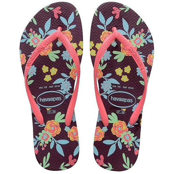Chinelo Havaianas Slim Romance Beringela - 35/36