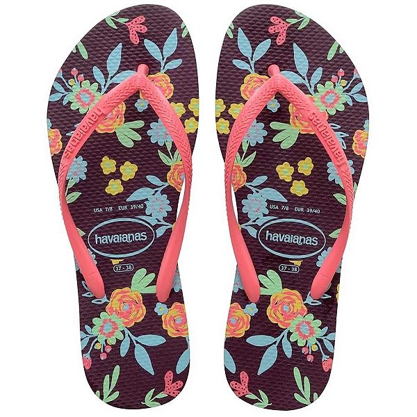 Chinelo Havaianas Slim Romance Beringela - 39/40