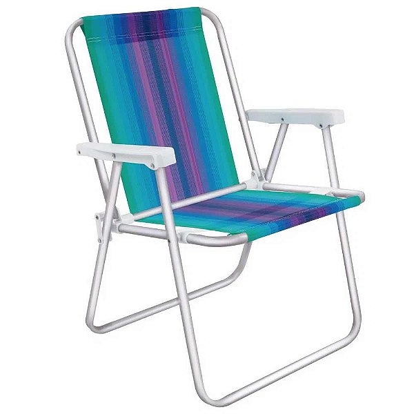 Cadeira Alta Mor Verde/Azul/Roxo Alumínio Ref.2101