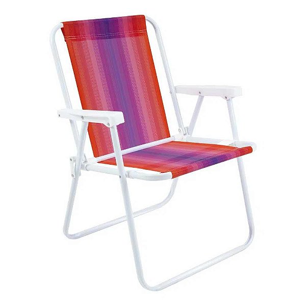 Cadeira Alta Mor Laranja/Vermelho/Roxo Aço Ref.2002