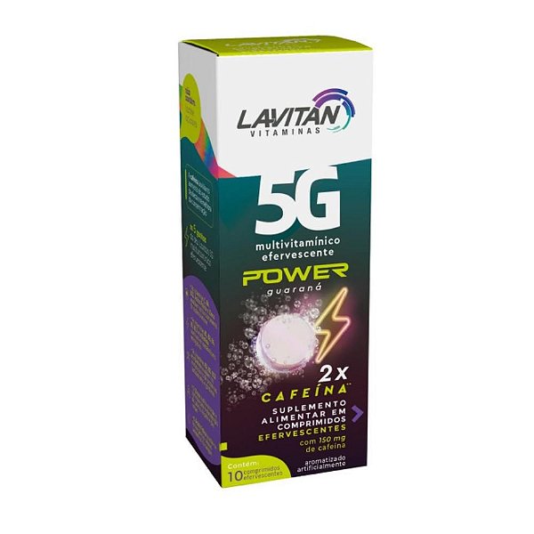Suplemento Alimentar Lavitan 5G Guaraná+Cafeína - 10 Comp.