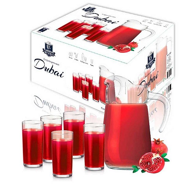 Conjunto Para Sucos Ruvolo 6 Peças Vidro Dinamarca