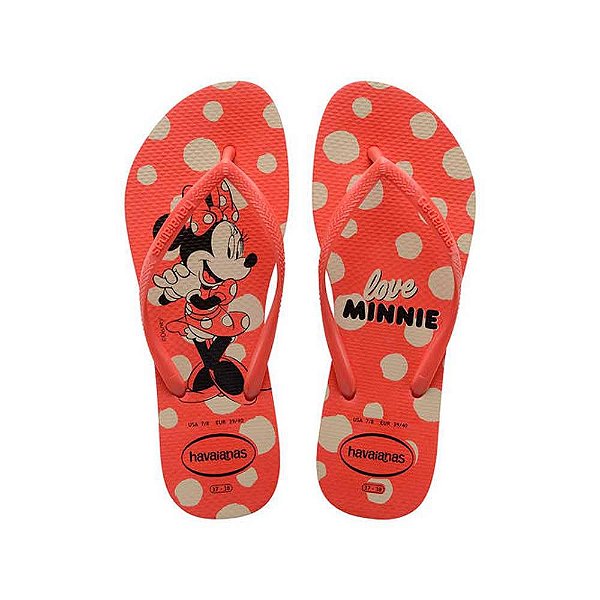 Chinelo Havaianas Slim Disney Vermelho Crush - 27/28