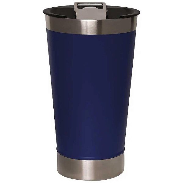 Copo Térmico Mimo P/ Cerveja Com Tampa 500ml - Azul