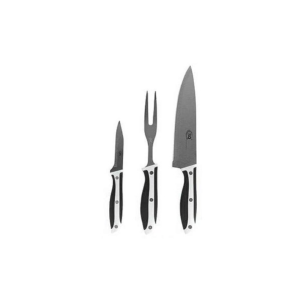 Kit Para Churrasco 3 Peças Só Qualidade SQ-3782 Preto
