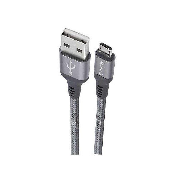 Cabo Micro USB em Nylon Trançado Geonav ESMISG - Cinza