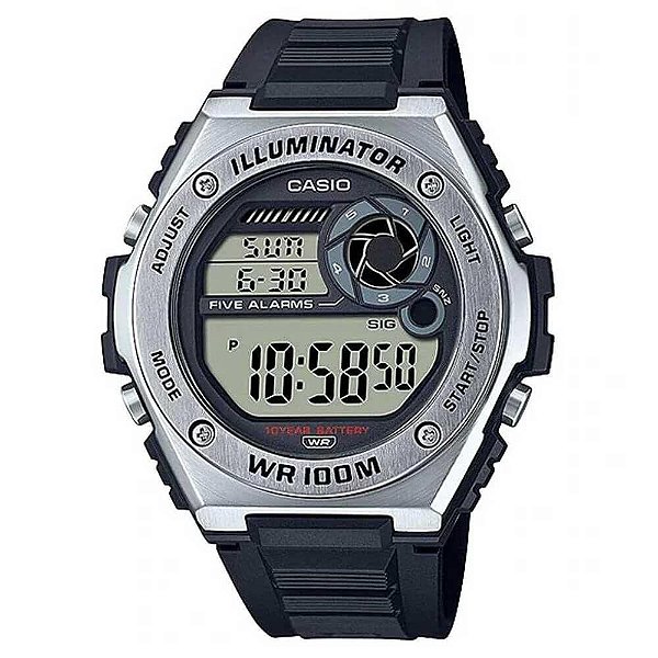 Relógio Masculino Casio Digital MWD-100H-1AVDF Prata