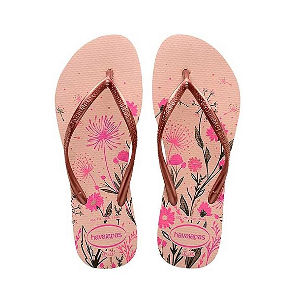 Chinelo Havaianas Slim Organic Rosa Ballet/Dourado - 39/40