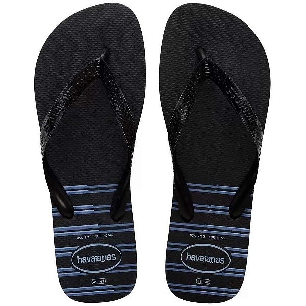 Chinelo Havaianas Top Basic Preto/Azul - 45/46