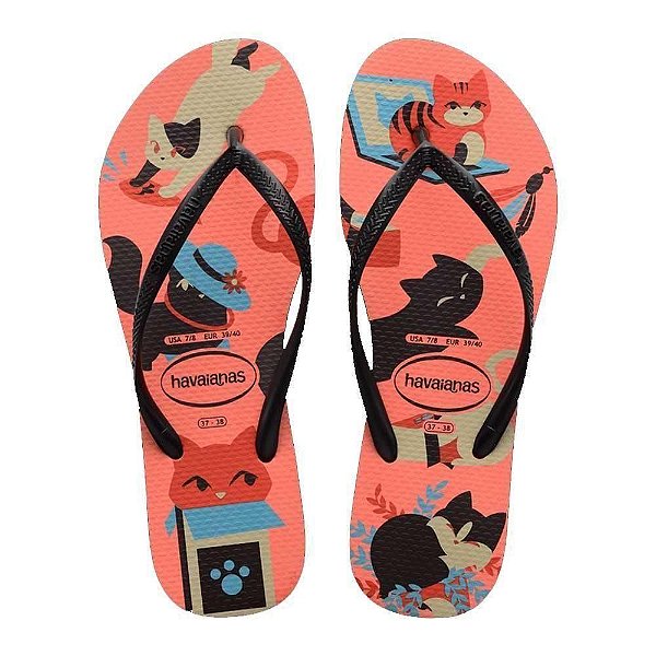 Chinelo Havaianas Slim Pets Nectar - 39/40