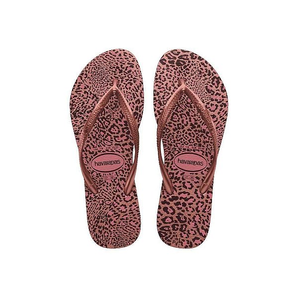 Chinelo Havaianas Slim Animals Rosa Crocus/Dourado - 37/38