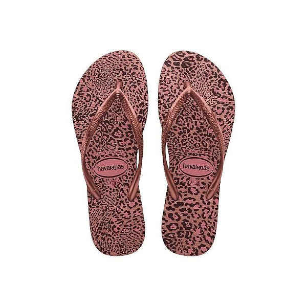 Chinelo Havaianas Slim Animals Rosa Crocus/Dourado - 39/40