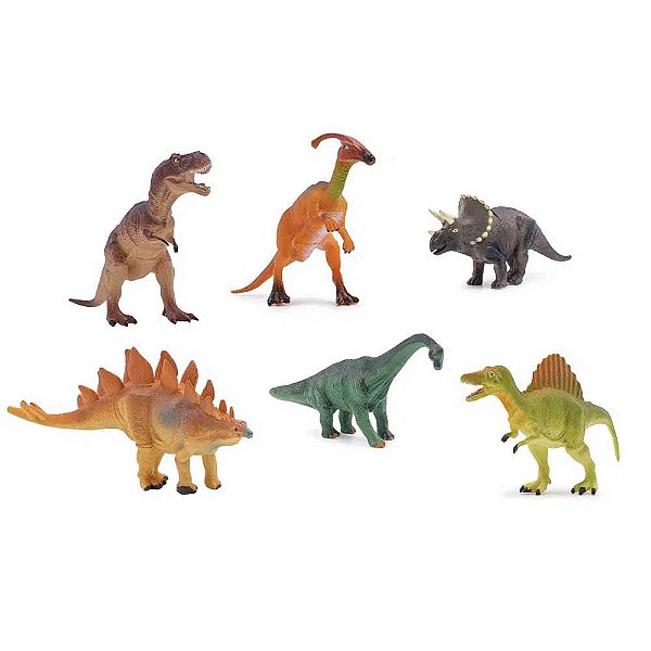 Pack com 6 Dinossauros Jurassic Fun Multikids BR1467
