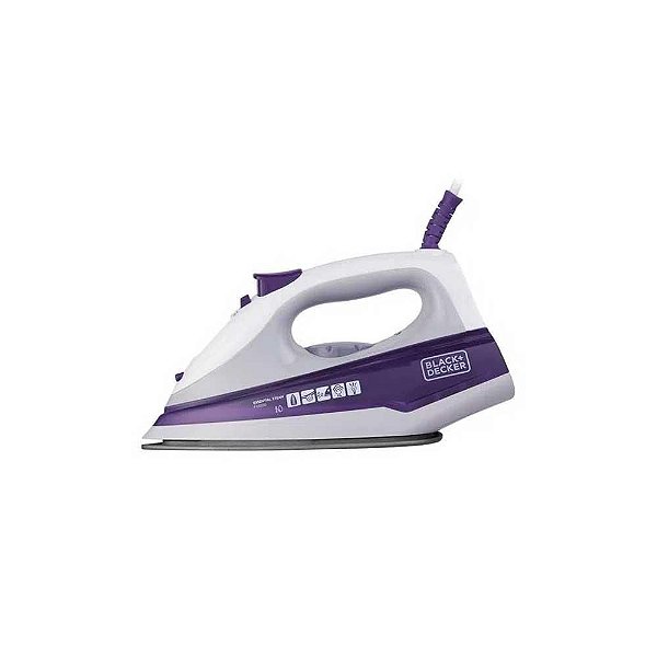 Ferro à Vapor Black e Decker 1200W Branco/Roxo FX1000 127V